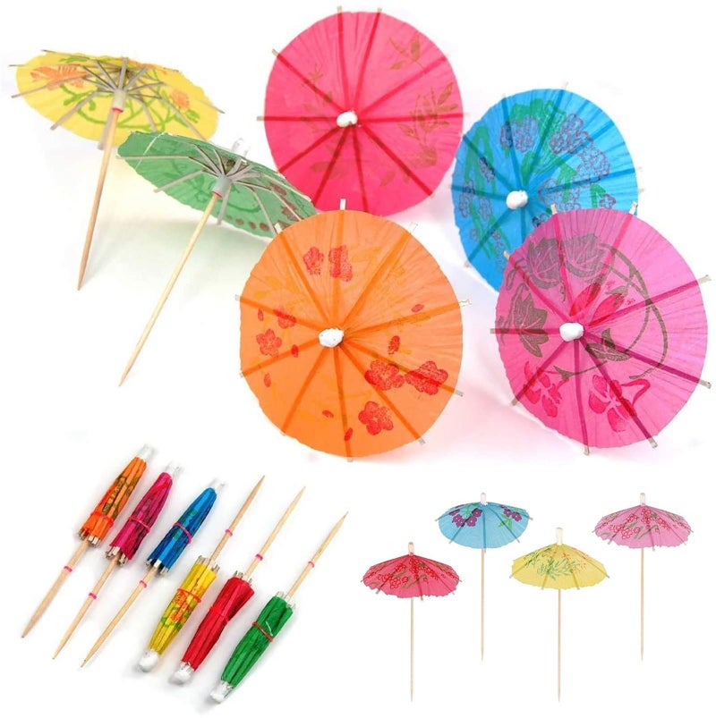 25PCS Cocktail Umbrellas for Drinks  Colourful Paper Drinks Umbrellas