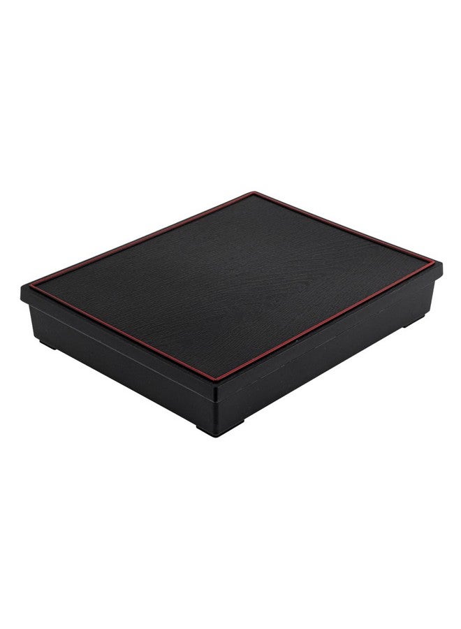 Restaurantware-12.2 x 9.8 x 2.4 Inch Compartment Lunch Container, 1 Japanese Style Adult Lunch Container - With 6 Compartments, Greaseproof, Black & Red Plastic Divided Lunch Box, Hot & Cold Food - Image 2