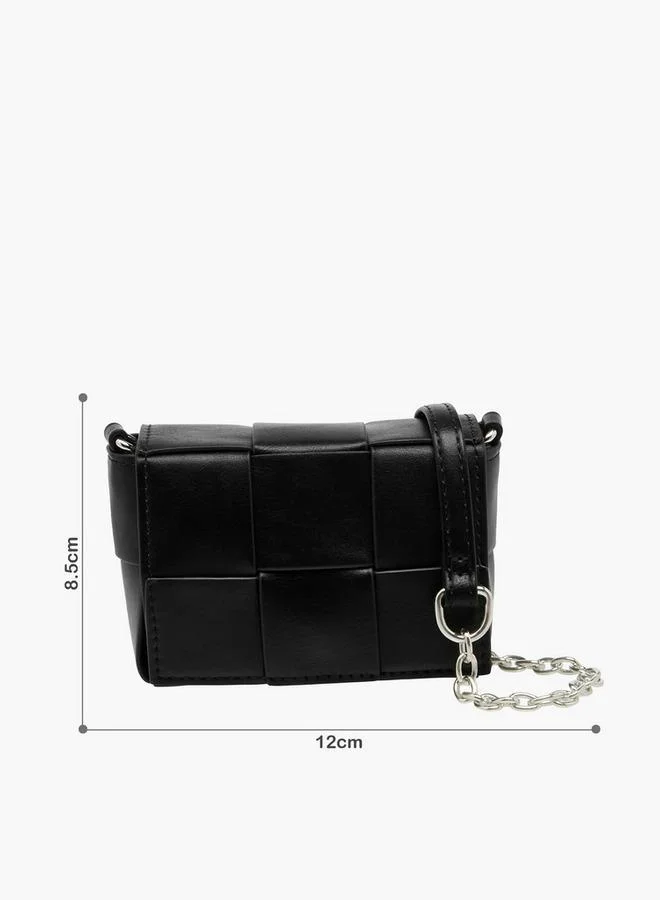 Flora Bella By Shoexpress Flora Bella Weave Textured Crossbody Bag with Chain Strap Ramadan Collection