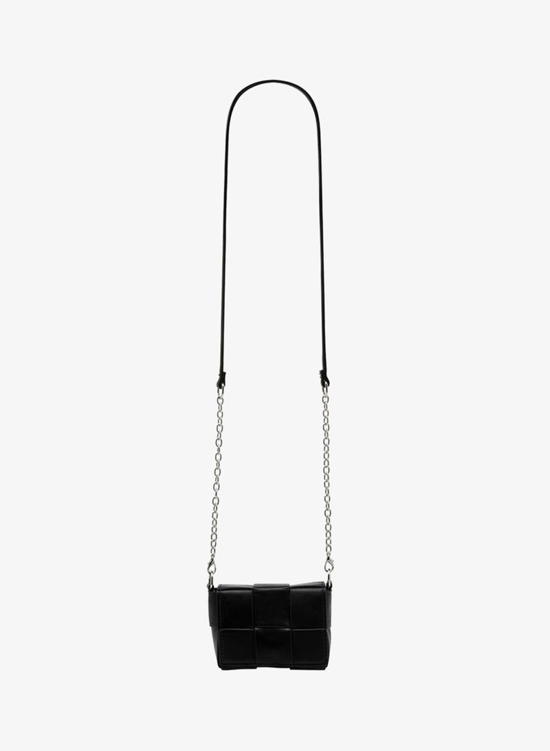 Flora Bella By Shoexpress Weave Textured Crossbody Bag with Chain Strap - Image 3