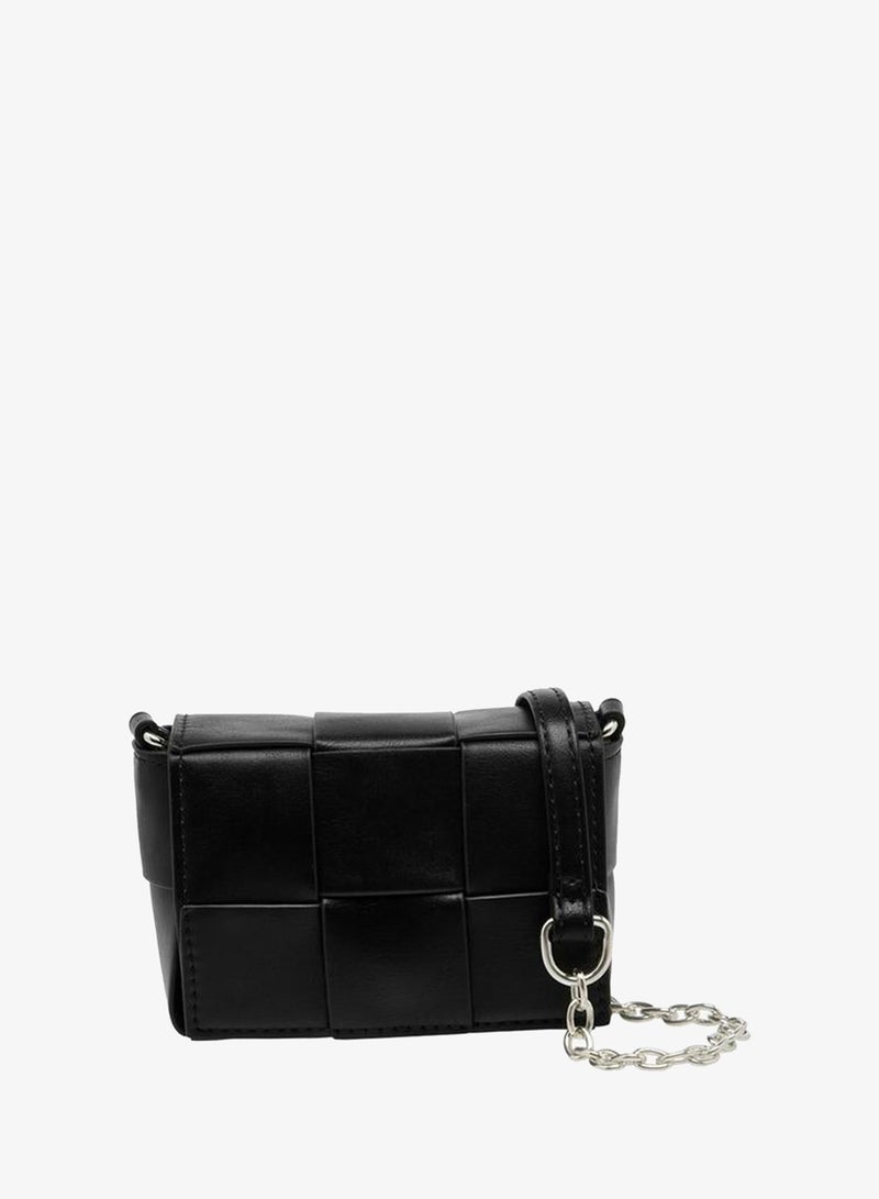 Flora Bella By Shoexpress Weave Textured Crossbody Bag with Chain Strap - Image 1