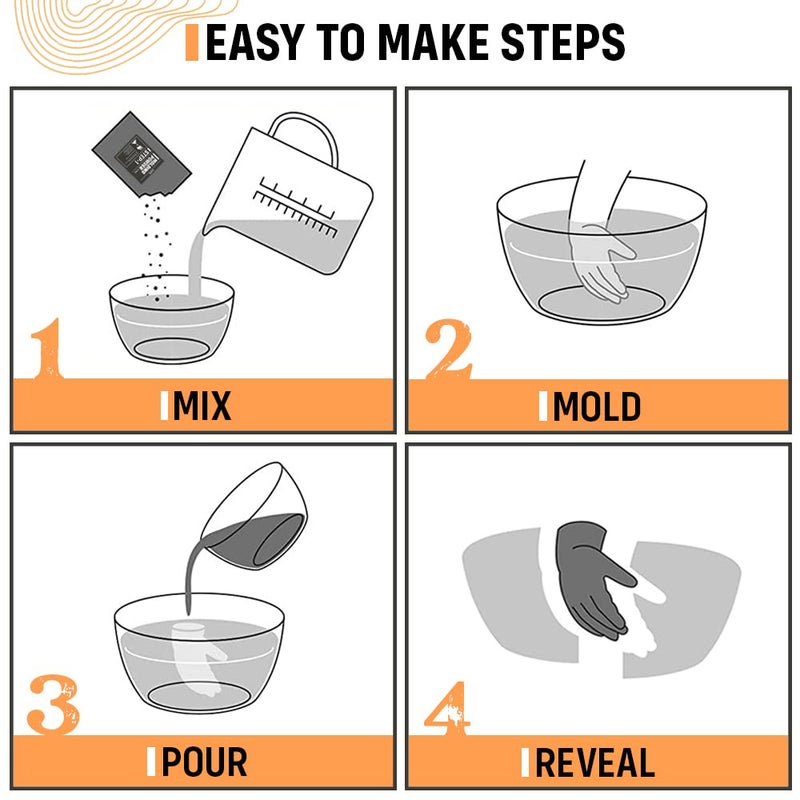 kraftify Hand Casting Kit for Couples and Baby | 3D Moulding Powder for Hand, Foot, Molding Clay | Hand Mould Kit | DIY Kit for Gift (Baby Kit) - Image 3