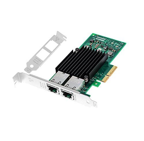 Lemspum 10Gb PCIE x4/x8/x16 Ethernet Network Adapter with Intel X550T2 Dual Copper RJ45 Port 1GbE/2.5GbE/5GbE/10GbE LAN Card NIC 10GBase-T X550AT Server Support Windows/Linux/VMware - Image 1