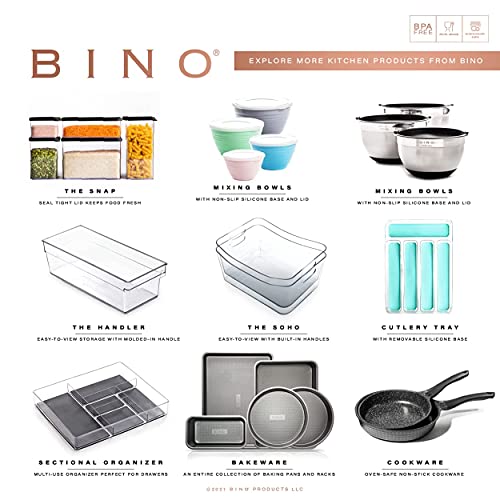 BINO | Mixing Bowl Set with Lids | Versatile Plastic Bowls for Kitchen Mixing, Serving, and Storage - 4-Piece Mixing Bowl Set in Various Sizes | Space-Saving Nesting Design | Dishwasher Safe - Image 5