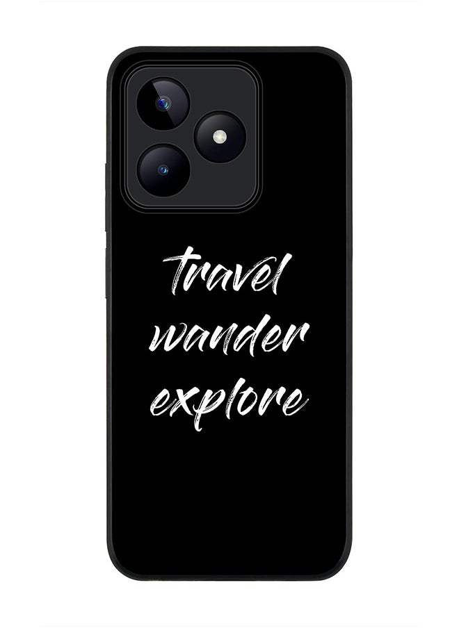 Stylizedd Rugged Black edge case for Realme C51 / Realme Note 50 4G, Slim fit Flexible Anti Drop Thin Cover - Travel Wander Explore  - Image 1