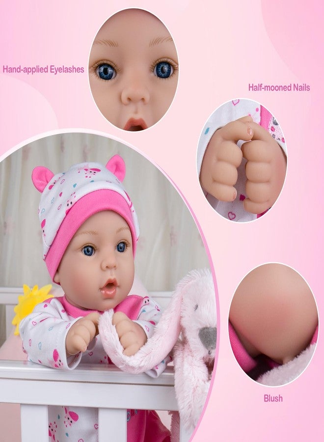 Aori Reborn Baby Dolls 18 Inch Lifelike Adorable Newborn Girl with Pink Clothing Set for Kids Perfect for Holidays and Birthdays - Image 5
