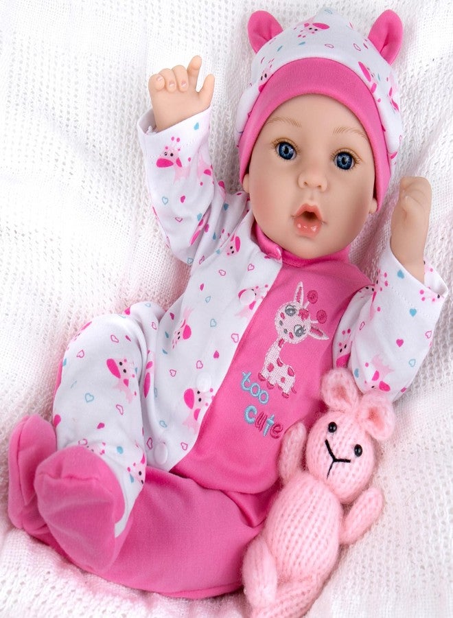 Aori Reborn Baby Dolls 18 Inch Lifelike Adorable Newborn Girl with Pink Clothing Set for Kids Perfect for Holidays and Birthdays - Image 1