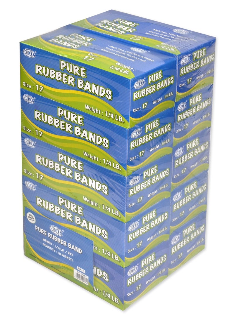 FIS - 10 Boxes FIS Pure Rubber Bands, Size 17 Yellow - FSRB17 - Image 1