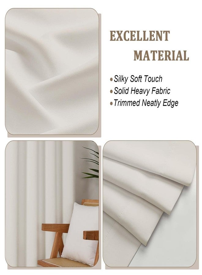 Lecloud Natural Room Darkening Curtains 54 Inch Length 2 Panels, Solid Energy Thermal Insulating Window Curtains for Bedroom, Rod Pocket Curtain Drapes for Living Room, 40" W x 54" L - Image 3