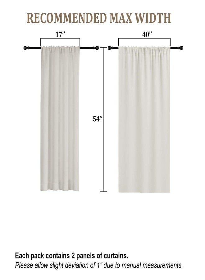 Lecloud Natural Room Darkening Curtains 54 Inch Length 2 Panels, Solid Energy Thermal Insulating Window Curtains for Bedroom, Rod Pocket Curtain Drapes for Living Room, 40" W x 54" L - Image 2