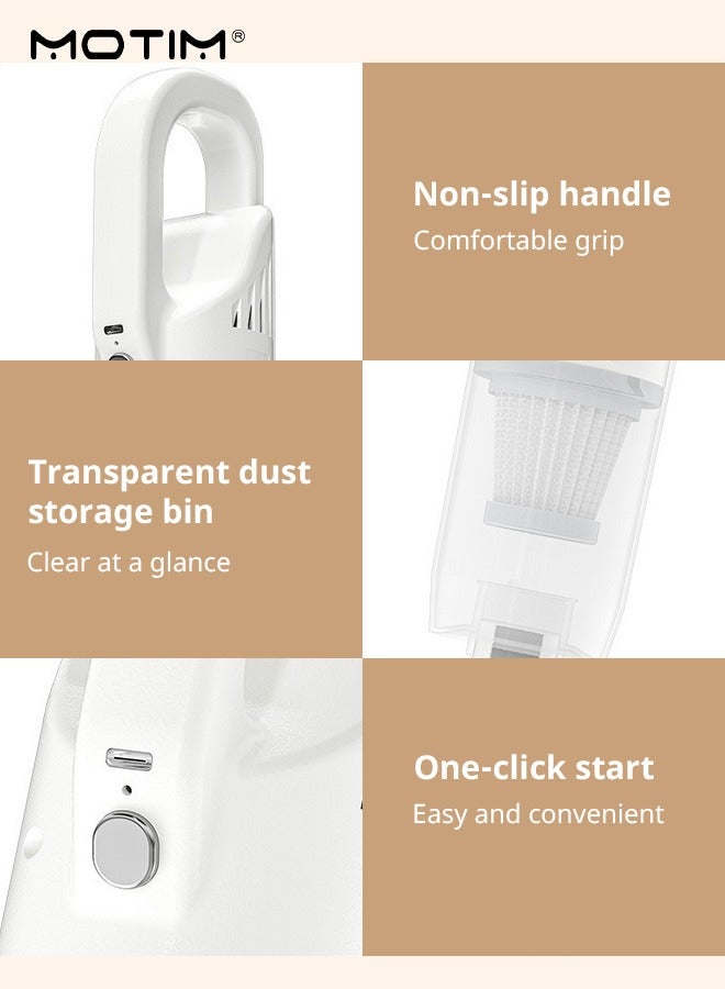 Portable Handheld Vacuum Cleaner 2 in 1, Lightweight Cordless Stick Cleaner, 150w 50000Pa Strong Suction, 0.5L Dust Cup, Quiet Suction, Central Filtration System for Carpets, Hard Floors, Stairs and Hair