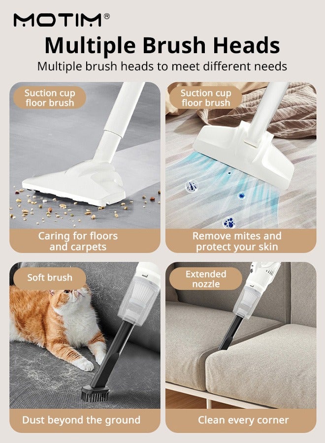 Portable Handheld Vacuum Cleaner 2 in 1, Lightweight Cordless Stick Cleaner, 150w 50000Pa Strong Suction, 0.5L Dust Cup, Quiet Suction, Central Filtration System for Carpets, Hard Floors, Stairs and Hair