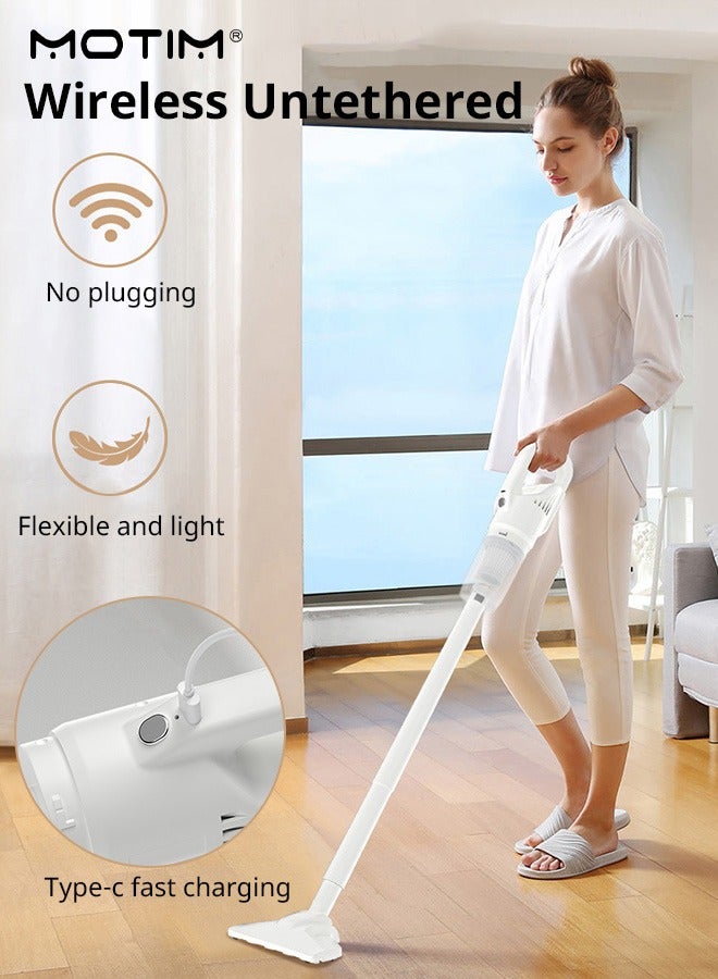 Portable Handheld Vacuum Cleaner 2 in 1, Lightweight Cordless Stick Cleaner, 150w 50000Pa Strong Suction, 0.5L Dust Cup, Quiet Suction, Central Filtration System for Carpets, Hard Floors, Stairs and Hair