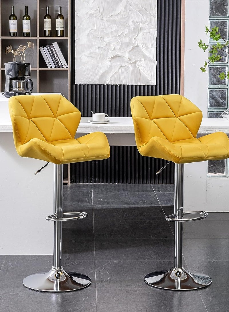 CityRiya-Long Bar Stools Adjustable Dining Chair Kitchen Dining Chairs Modern Lounge Chair Accent Chair Square Island Barstool Bar Chairs Kitchen Counter Chairs Makeup Chairs for Kitchen Living Room Bedroom 2 Sets - Image 1