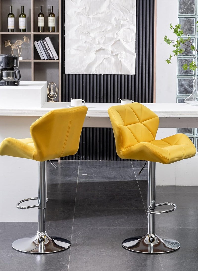 CityRiya-Long Bar Stools Adjustable Dining Chair Kitchen Dining Chairs Modern Lounge Chair Accent Chair Square Island Barstool Bar Chairs Kitchen Counter Chairs Makeup Chairs for Kitchen Living Room Bedroom 2 Sets - Image 3