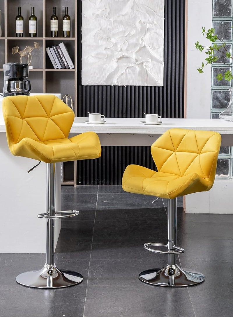 CityRiya-Long Bar Stools Adjustable Dining Chair Kitchen Dining Chairs Modern Lounge Chair Accent Chair Square Island Barstool Bar Chairs Kitchen Counter Chairs Makeup Chairs for Kitchen Living Room Bedroom 2 Sets - Image 2