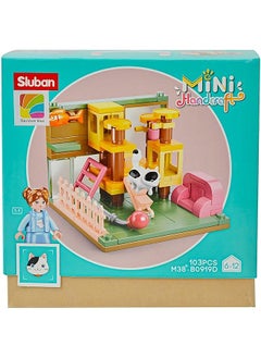 Sluban Mini Handcraft Series Cat Play Park Building Blocks 103 Pcs With Mini Figures For Children 6+ Years 