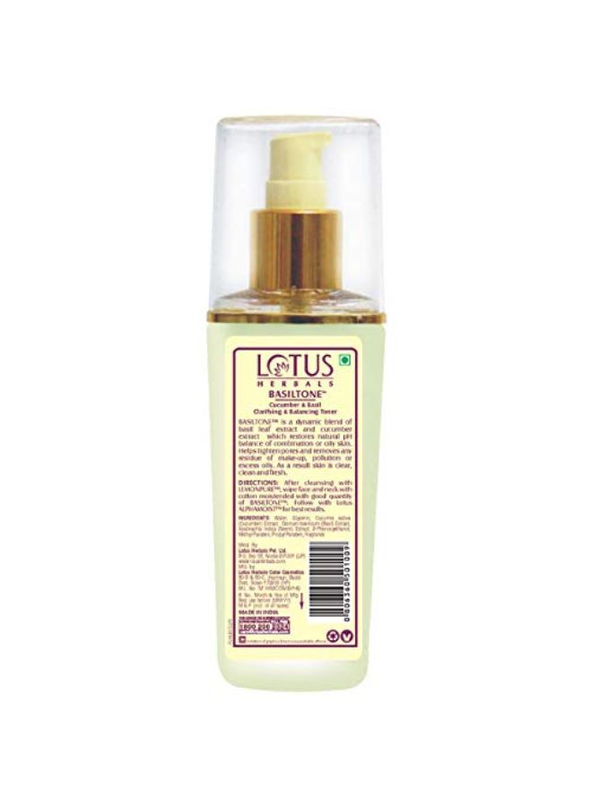 LOTUS HERBALS Basiltone Cucumber & Basil Clarifying & Balancing Toner | 100 Ml  - Image 2