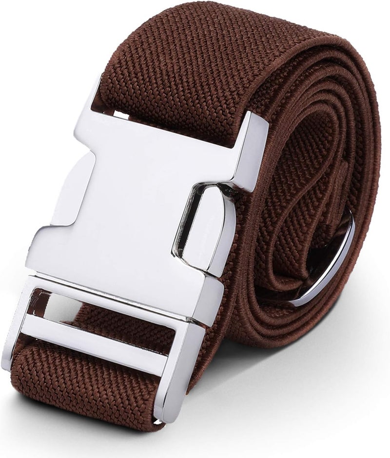 WELROG Toddler Kids Adjustable Buckle Belt - Elastic Child Silver Buckle Belts for Girls Boys - Image 1