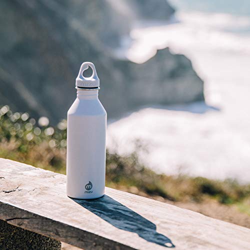 Mizu M8 - 25 oz. Single Wall Narrow Mouth Stainless Steel Bottle with Loop Cap Black - Image 2