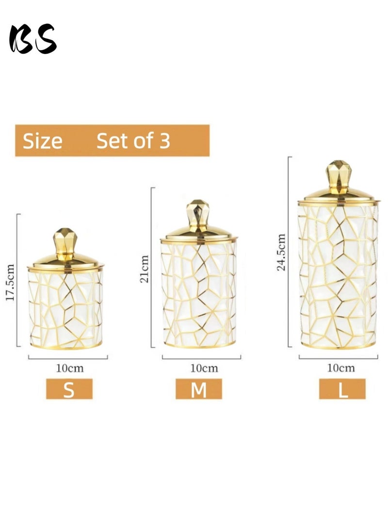 بي إس مجموعة علب مكونة من 3 قطع مع غطاء | مصنوعة من مادة البولي بروبيلين | مما يجعلها متينة ومقاومة للكسر | مثالية لتخزين الشاي وحبوب القهوة والوجبات الخفيفة وغيرها من العناصر | مثالية للاستخدام في المطابخ وغرف المعيشة وغيرها من المساحات المماثلة - Image 2