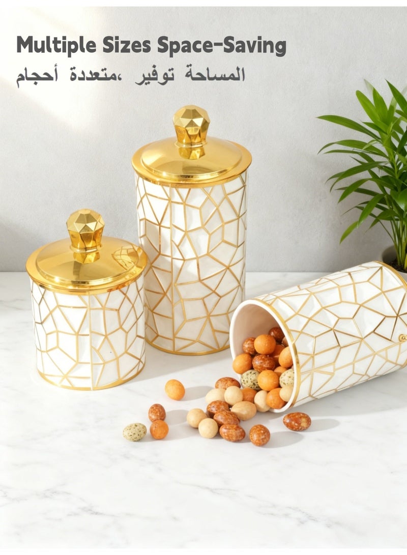 بي إس مجموعة علب مكونة من 3 قطع مع غطاء | مصنوعة من مادة البولي بروبيلين | مما يجعلها متينة ومقاومة للكسر | مثالية لتخزين الشاي وحبوب القهوة والوجبات الخفيفة وغيرها من العناصر | مثالية للاستخدام في المطابخ وغرف المعيشة وغيرها من المساحات المماثلة - Image 4