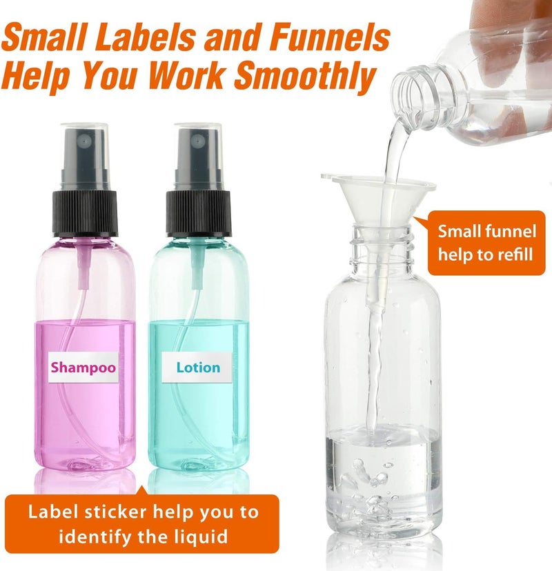 Dabacc 30 Pack 2 oz Fine Mist Mini Clear Spray Bottles with Pump Spray Cap - for Essential Oils, Travel, Perfumes - Refillable & Reusable Empty Plastic Bottles Travel Bottle - Image 3