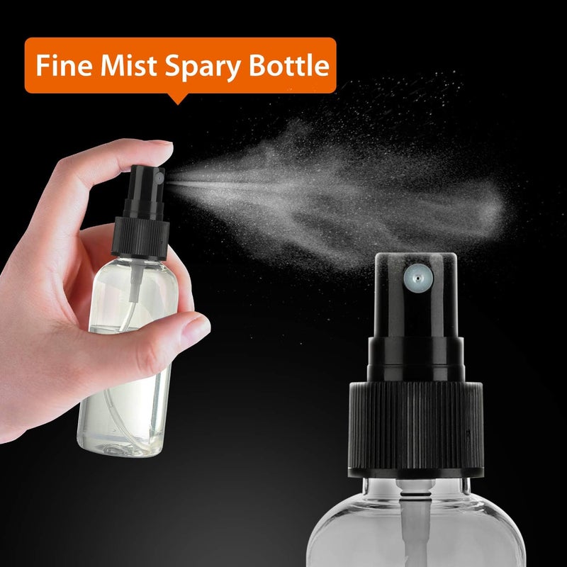 Dabacc 30 Pack 2 oz Fine Mist Mini Clear Spray Bottles with Pump Spray Cap - for Essential Oils, Travel, Perfumes - Refillable & Reusable Empty Plastic Bottles Travel Bottle - Image 2