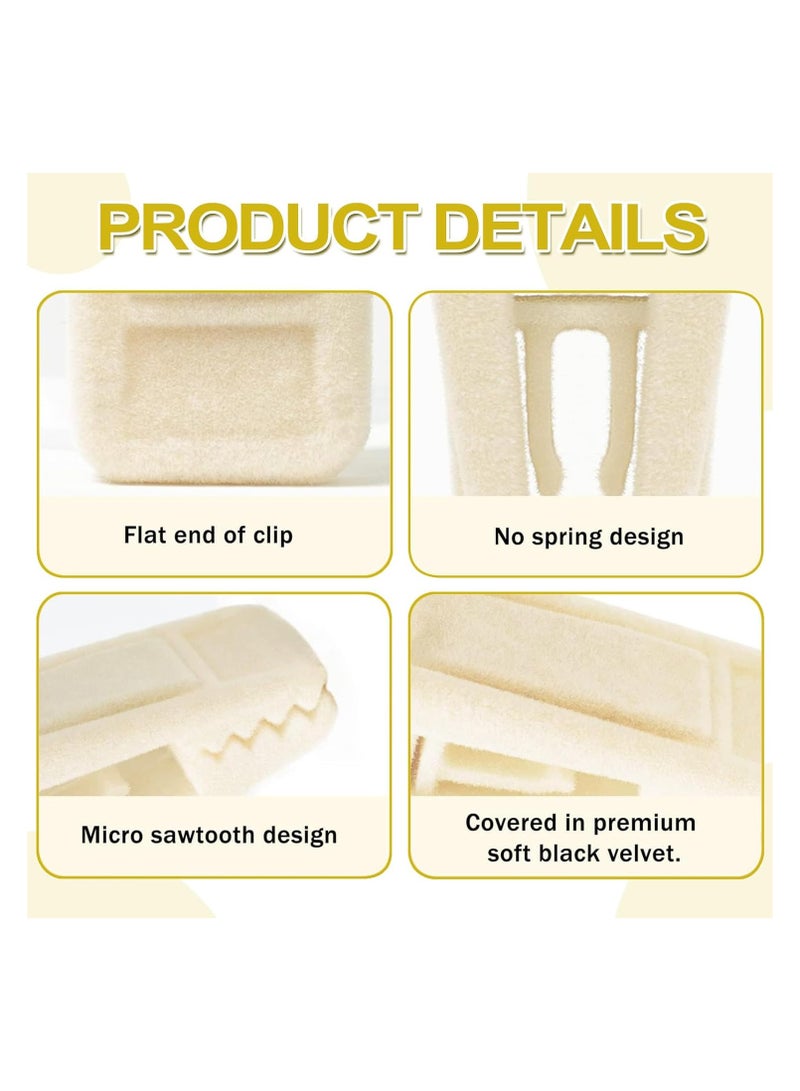 CMGTYYD Velvet Hangers Clips Non-Slip - 20 Pcs Strong Grip Felt Finger Clip, Home Drying Rack, Non-Slip Removable Artificial Velvet Flocked Clothes Clips for Towel Coat Pants Skirt Trousers Hanger, Beige - Image 3