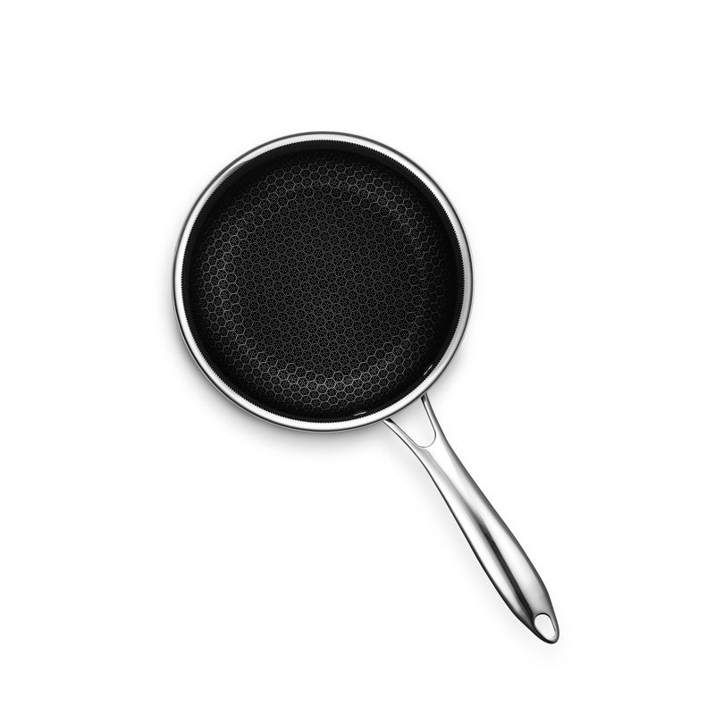 HexClad قدر هكسكلاد هجين غير لاصق سعة 2 لتر مع غطاء زجاجي مقسى، مقبض بارد، آمن في غسالة الصحون، جاهز للاستخدام على الحث، متوافق مع جميع أسطح الطهي - Image 2