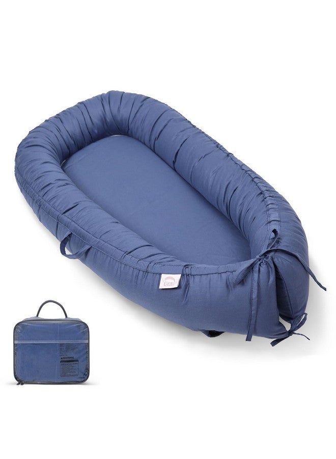 EAQ Baby Lounger, Snuggle Me Lounger, Portable Baby Nest Breathable & Soft, 100% Cotton Baby Lounger Pillow, Safe Baby Bassinet for Co-Sleeping, Nursery, Travel, Playtime - Image 1