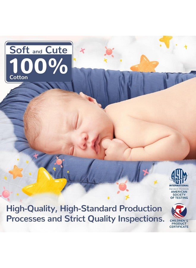EAQ Baby Lounger, Snuggle Me Lounger, Portable Baby Nest Breathable & Soft, 100% Cotton Baby Lounger Pillow, Safe Baby Bassinet for Co-Sleeping, Nursery, Travel, Playtime - Image 3