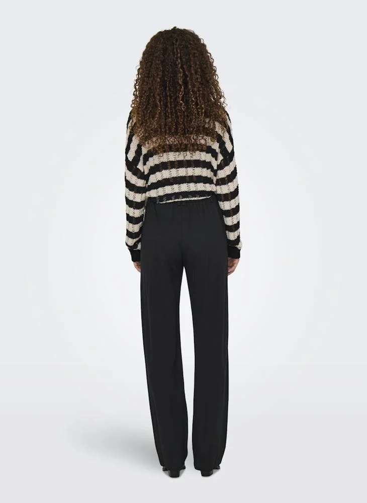 اونلي Casua Mid Waisted Straight Fit Pants