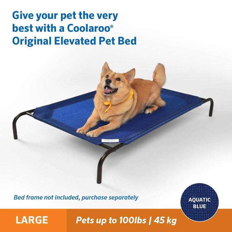Coolaroo The Original Coolaroo Elevated Pet Bed Replacement Cover, Large, Aquatic Blue - Image 4