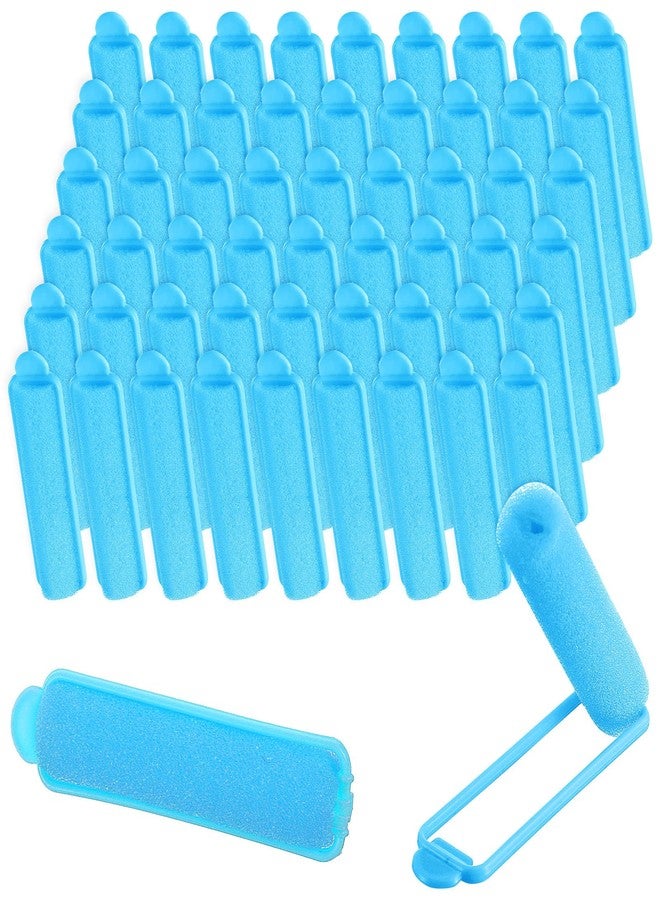 oruola أورولا 56 قطعة أسطوانات إسفنجية للشعر، 2.67 إنش لفات إسفنجية، لفات ناعمة، لفات رغوية بدون حرارة لتصفيف الشعر الطويل والقصير للسيدات والأطفال (أزرق) - Image 1
