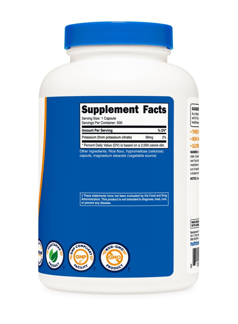Nutricost Potassium - From Potassium Citrate, 99 MG Per serving | 500 Capsules | 500 SERVINGS  - Image 5