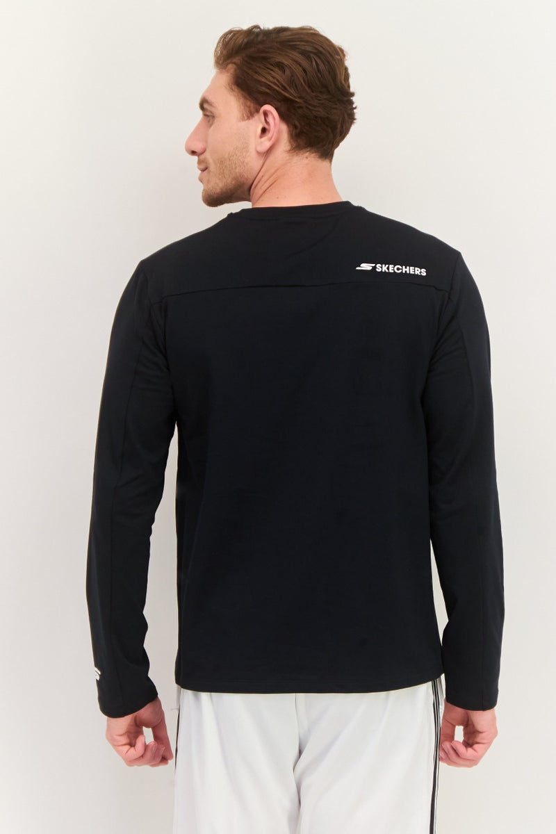 SKECHERS Men Sportswear Fit Long Sleeves Outdoor Sweatshirt, Black  - Image 3