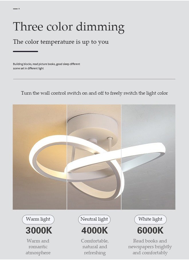 DUNISO LED ceiling light, tri color dimming aisle light, modern design sense ceiling light, color temperature 3000K to 6000K,20W,energy saving, easy to clean, suitable for corridors, living rooms, bedrooms, kitchens  - Image 3