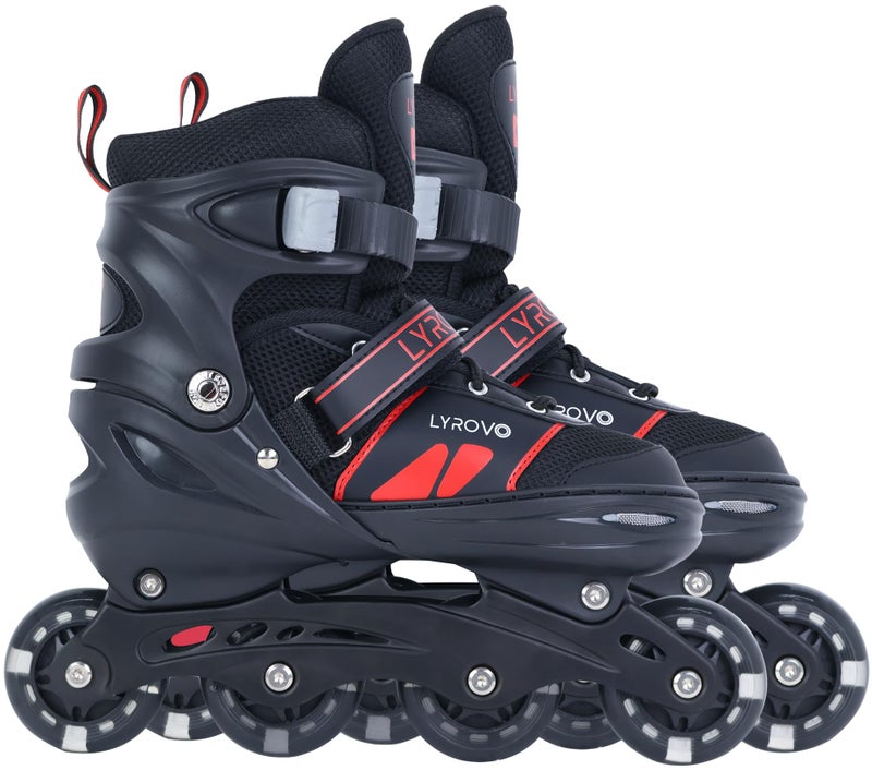Lyrovo Aluminium Inline Skates Shoes (M, Red) - Image 1