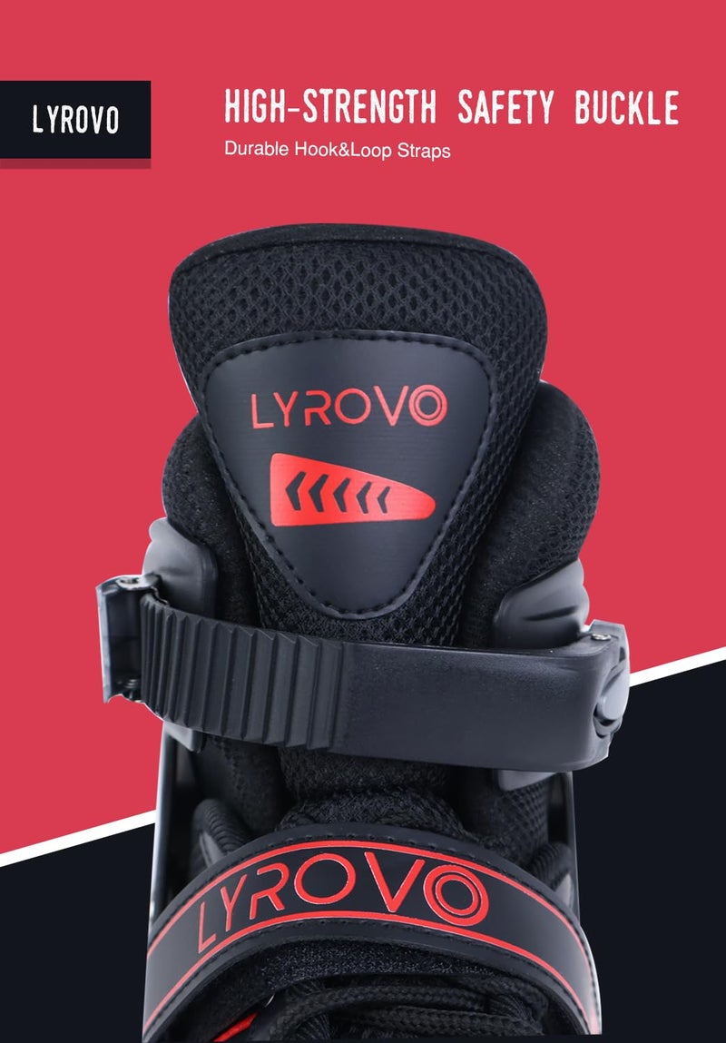 Lyrovo Aluminium Inline Skates Shoes (M, Red) - Image 4