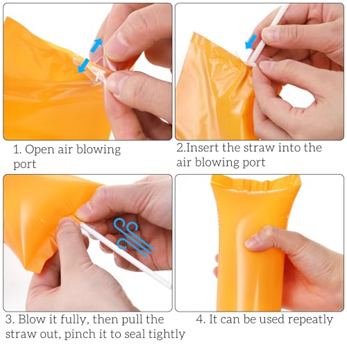 AVLA 100 Pcs Thicken Thunder Sticks, Cheering Team Spirit Boom Stick, Long Balloon Inflating Noise Maker, Inflatable Bam Bam Cheerleading Stick Clapper for Sporting Event Basketball Football Party - Image 3