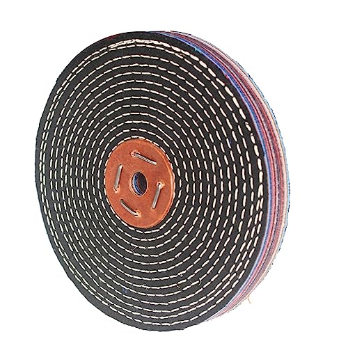 JUNLIXN 8 Inch Extra Thick Denim Buffing Wheel - 5/8 Inch Arbor Hole Denim Polishing Wheel for Bench Grinder, Table Grinder - Image 1