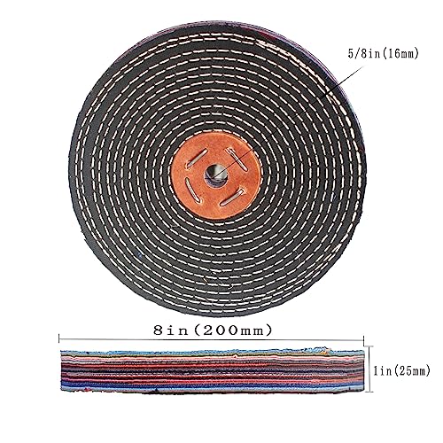 JUNLIXN 8 Inch Extra Thick Denim Buffing Wheel - 5/8 Inch Arbor Hole Denim Polishing Wheel for Bench Grinder, Table Grinder - Image 3