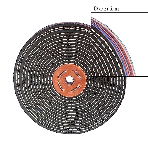 JUNLIXN 8 Inch Extra Thick Denim Buffing Wheel - 5/8 Inch Arbor Hole Denim Polishing Wheel for Bench Grinder, Table Grinder - Image 4