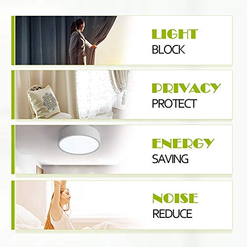 PONY DANCE White Door Curtain - Window Treatments Solid Energy Efficient Rod Pocket French Patio Door Panel with Tieback in Same Color Material, 54 x 72 inch, Greyish White, Single Piece - Image 5