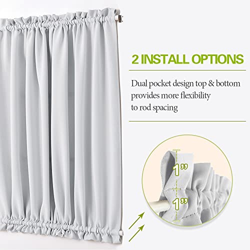 PONY DANCE White Door Curtain - Window Treatments Solid Energy Efficient Rod Pocket French Patio Door Panel with Tieback in Same Color Material, 54 x 72 inch, Greyish White, Single Piece - Image 3