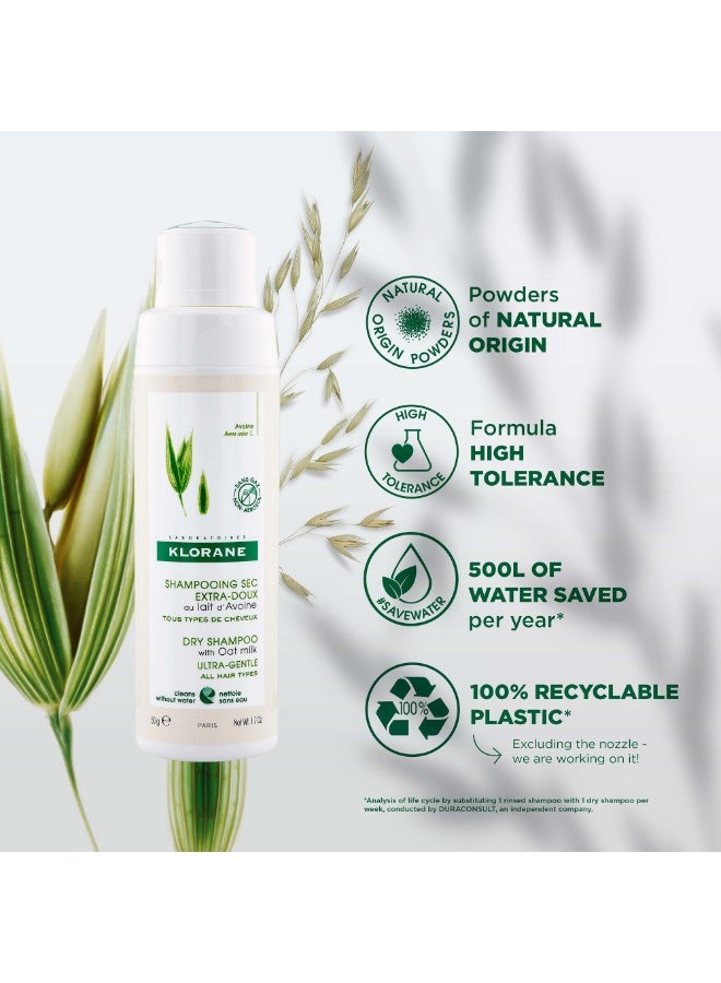 Klorane Ultra-Gentle Dry Shampoo with Oat Milk Powder 50g - Image 2
