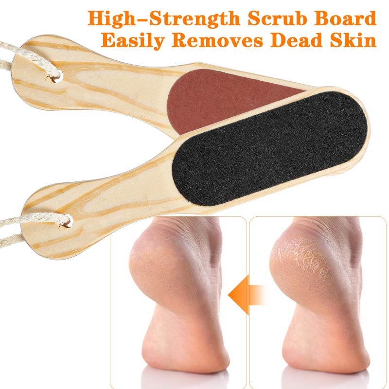 Andibro Foot File Callus Remover with Wood Handle, Double Sided Pedicure File, Professional Foot Scrubber Foot Rasp Heel Scraper Dead Skin Remove Pedicure Tools for Feet Hands Body Care - Image 3