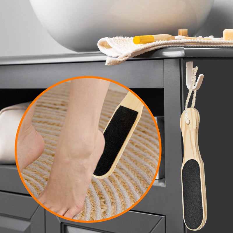 Andibro Foot File Callus Remover with Wood Handle, Double Sided Pedicure File, Professional Foot Scrubber Foot Rasp Heel Scraper Dead Skin Remove Pedicure Tools for Feet Hands Body Care - Image 5