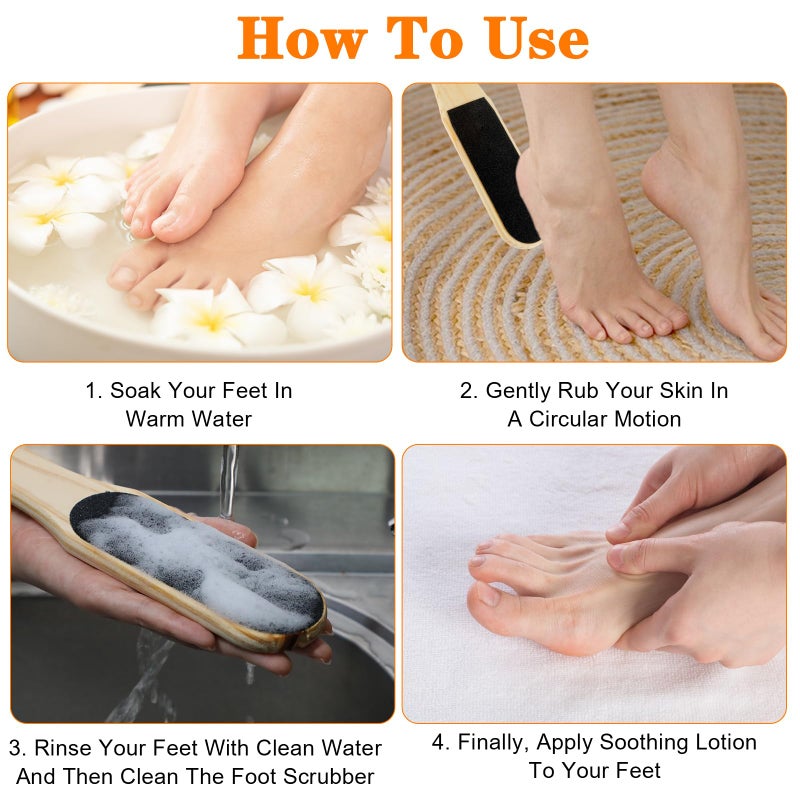 Andibro Foot File Callus Remover with Wood Handle, Double Sided Pedicure File, Professional Foot Scrubber Foot Rasp Heel Scraper Dead Skin Remove Pedicure Tools for Feet Hands Body Care - Image 4